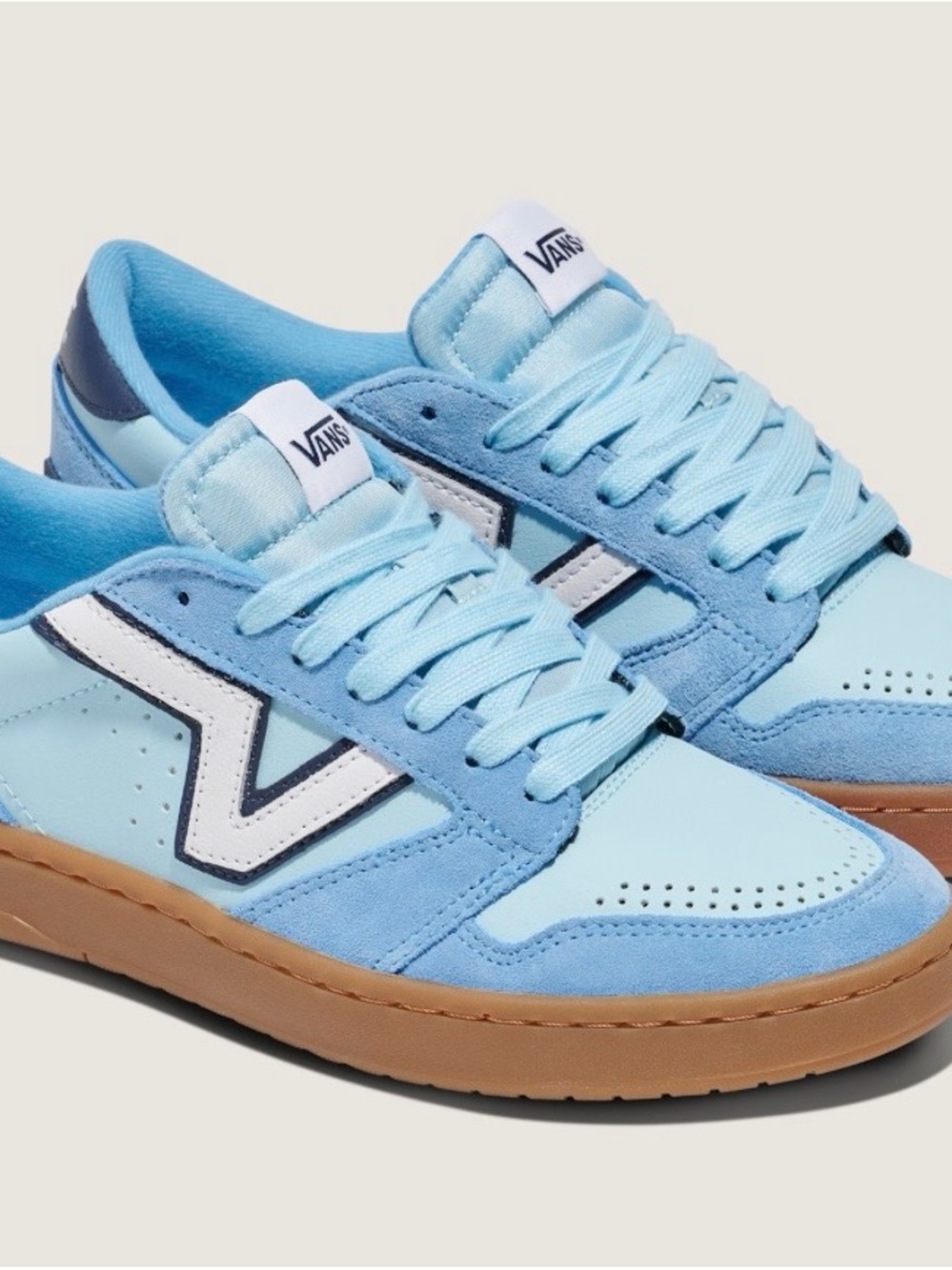 Vans Light Blue Suede & Leather Low-Top Sneakers